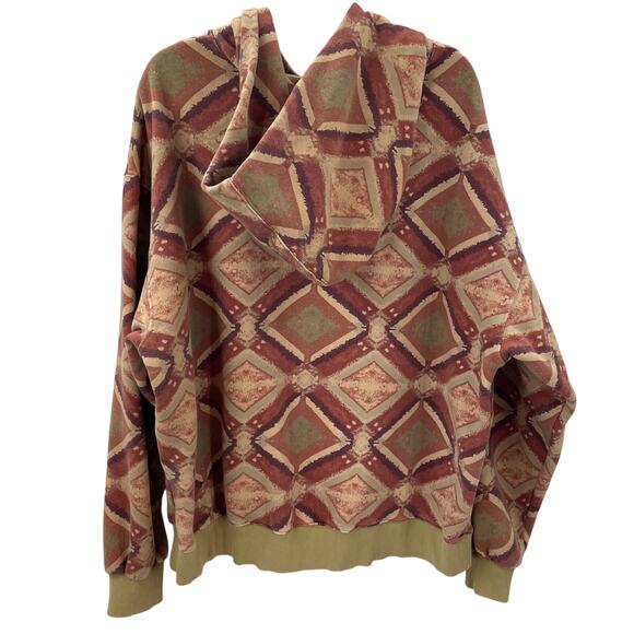 Free People Geometric Patterned Hoodie - Pink and Tan - Picture 10 of 10